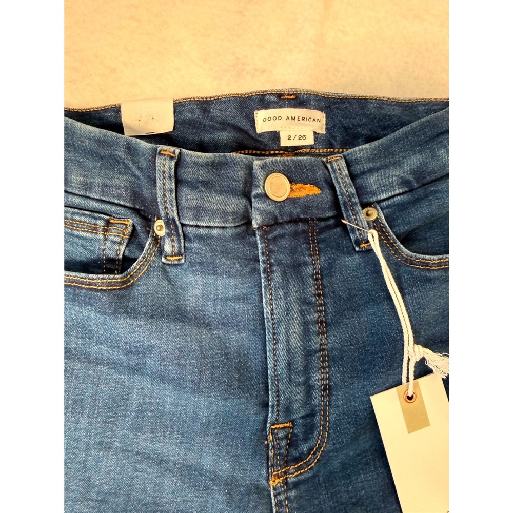 Good American Good Legs Straight Mid-Rise Jeans Blue Size 2/26 GLS873T NWT $98 - Picture 6 of 8